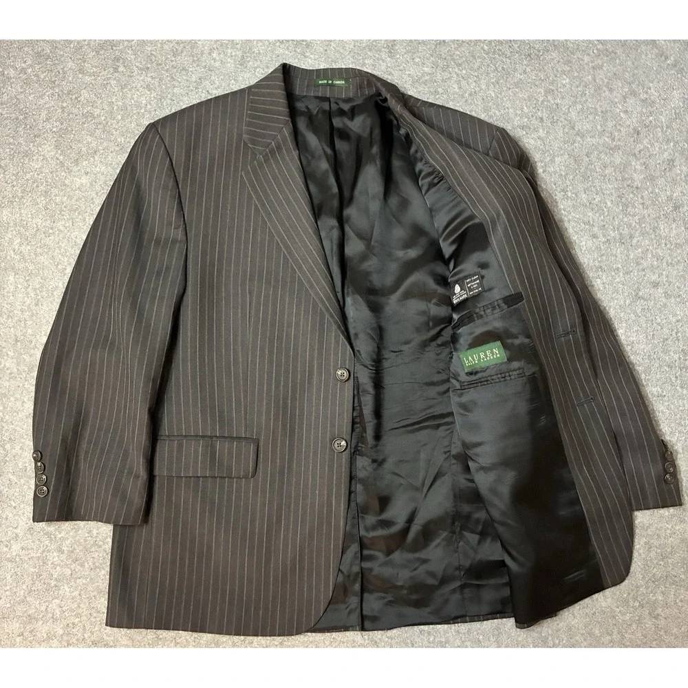 Lauren Polo Ralph Lauren 46S Gray Pinstripe 100% Wool Blazer Sport Coat Jacket
